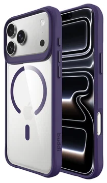 Buddi Hybrid Apple iPhone 17 Pro Hoesje MagSafe Back Cover Transparant Paars