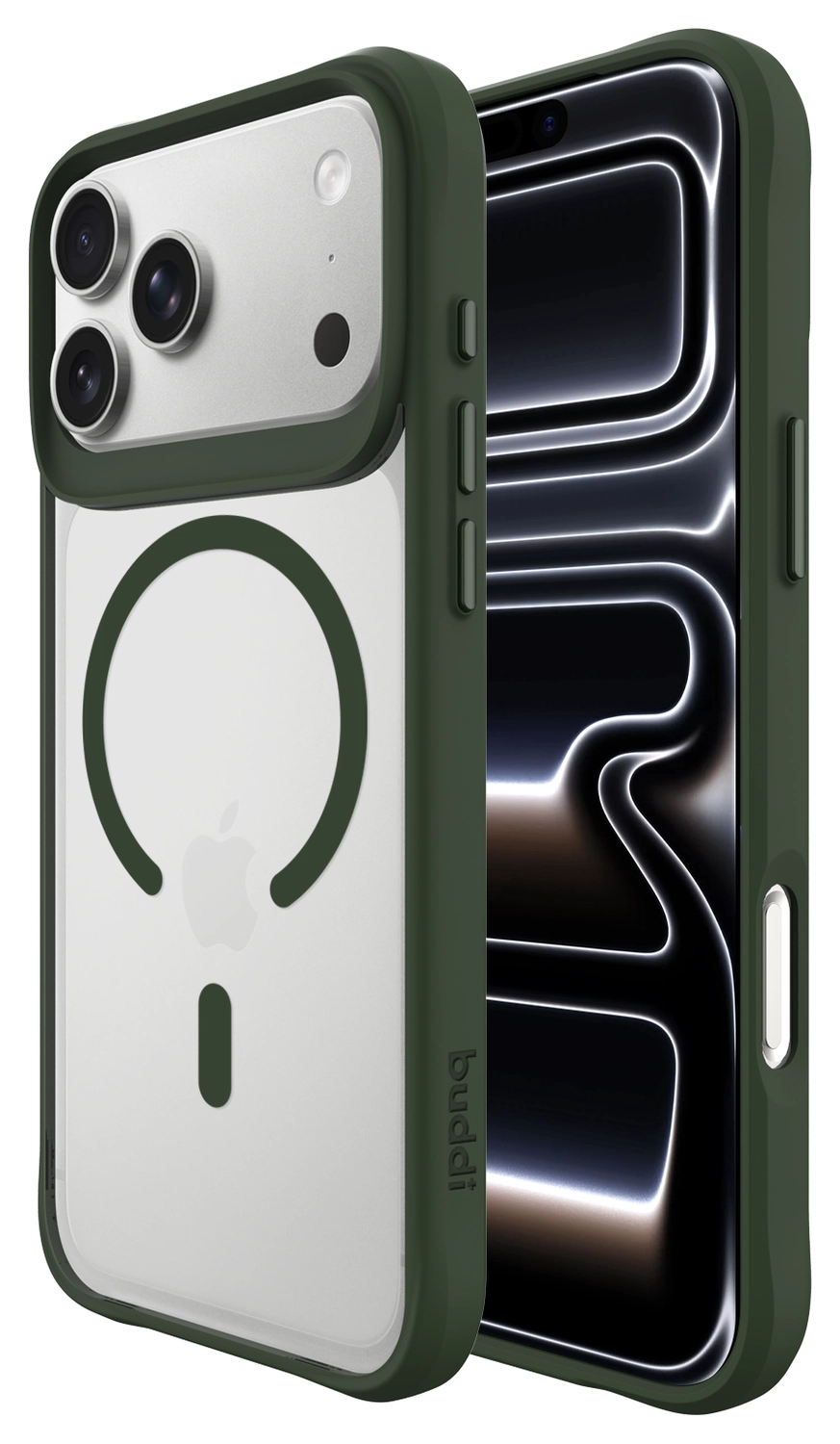 Buddi Hybrid Apple iPhone 17 Pro Hoesje MagSafe Back Cover Matte Groen afbeelding 1