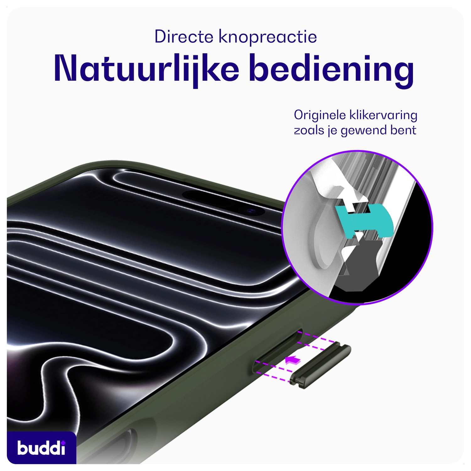 Buddi Hybrid Apple iPhone 17 Pro Hoesje MagSafe Back Cover Matte Groen afbeelding 6