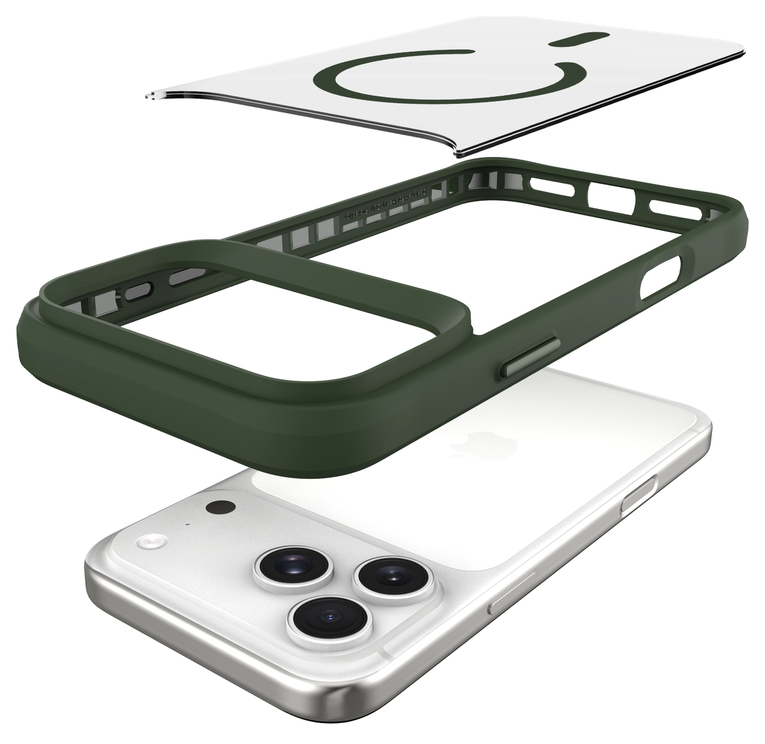 Buddi Hybrid Apple iPhone 17 Pro Hoesje MagSafe Back Cover Matte Groen afbeelding 11