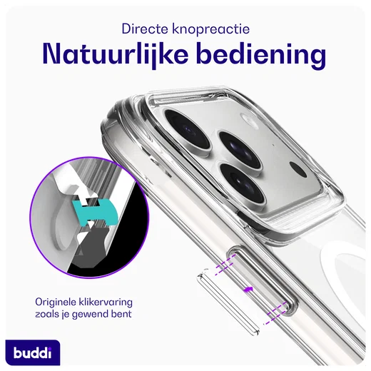 Buddi Core Apple iPhone 17 Pro Max Hoesje MagSafe Back Cover Transparant afbeelding 6