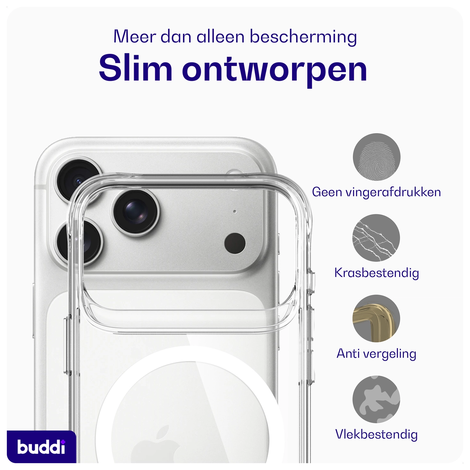 Buddi Core Apple iPhone 17 Pro Max Hoesje MagSafe Back Cover Transparant afbeelding 7