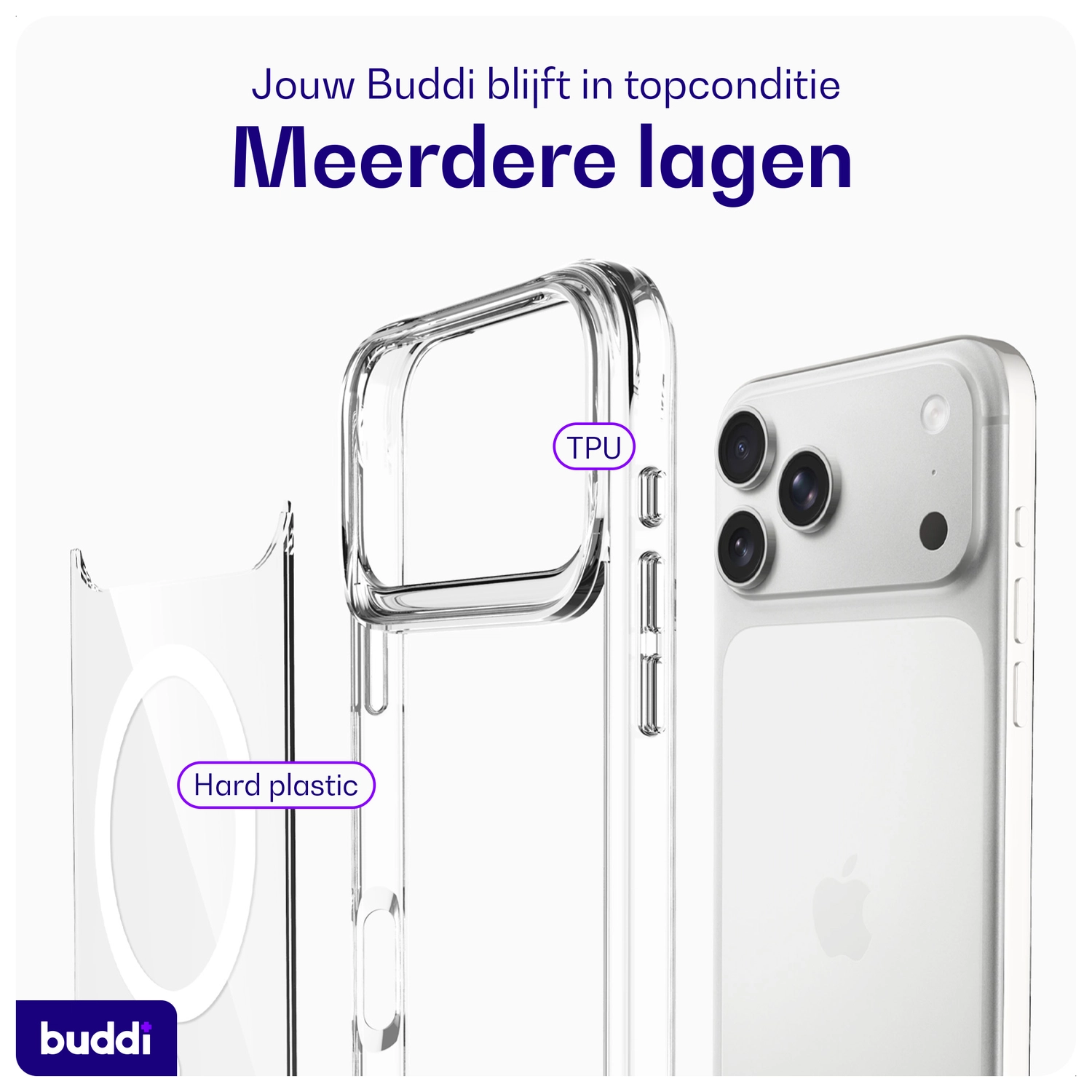 Buddi Core Apple iPhone 17 Pro Max Hoesje MagSafe Back Cover Transparant afbeelding 8