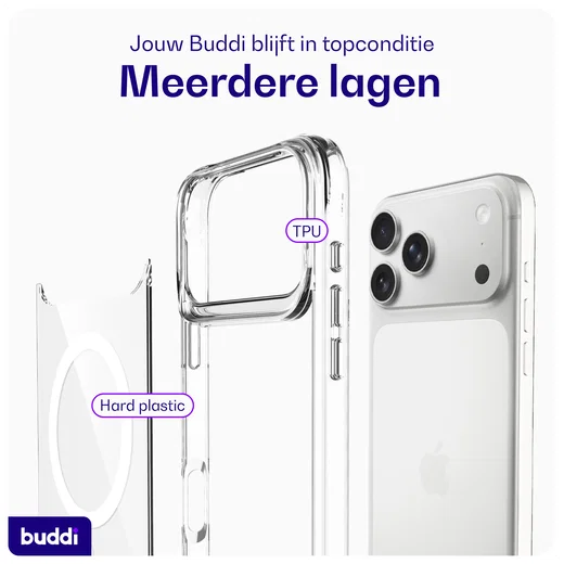 Buddi Core Apple iPhone 17 Pro Max Hoesje MagSafe Back Cover Transparant afbeelding 8