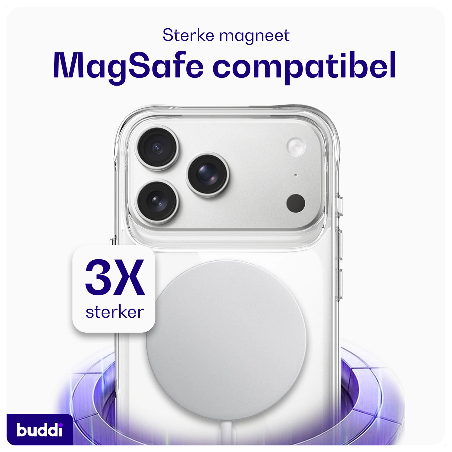 Buddi Core Apple iPhone 17 Pro Max Hoesje MagSafe Back Cover Transparant afbeelding 4