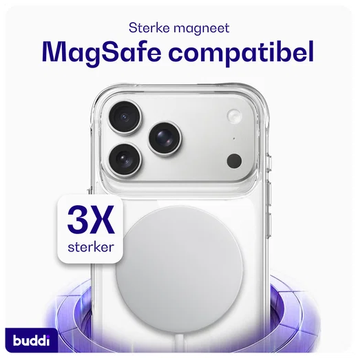 Buddi Core Apple iPhone 17 Pro Max Hoesje MagSafe Back Cover Transparant afbeelding 4