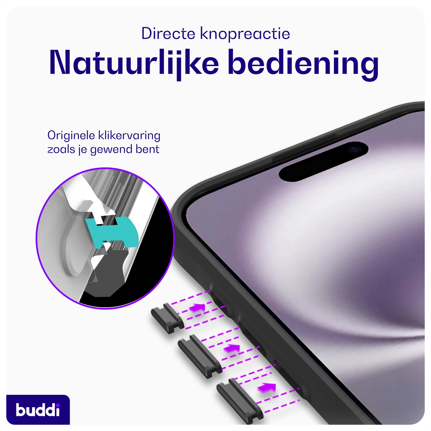 Buddi Hybrid iPhone 17 Pro Max Hoesje MagSafe Back Cover Transparant Zwart afbeelding 6