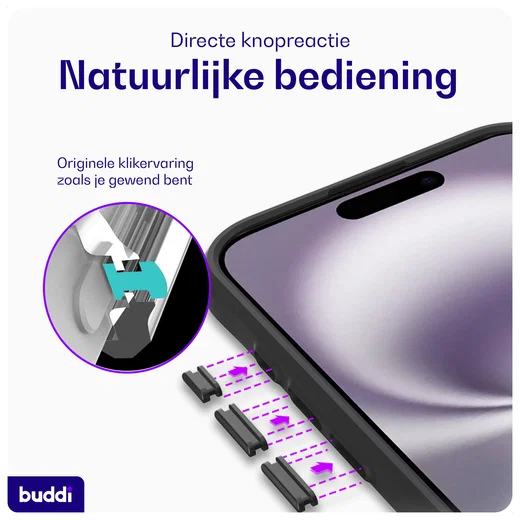Buddi Hybrid iPhone 17 Pro Max Hoesje MagSafe Back Cover Transparant Zwart afbeelding 6