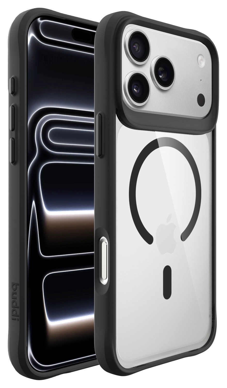 Buddi Hybrid iPhone 17 Pro Max Hoesje MagSafe Back Cover Transparant Zwart afbeelding 9