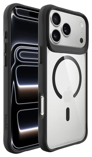 Buddi Hybrid iPhone 17 Pro Max Hoesje MagSafe Back Cover Transparant Zwart afbeelding 9