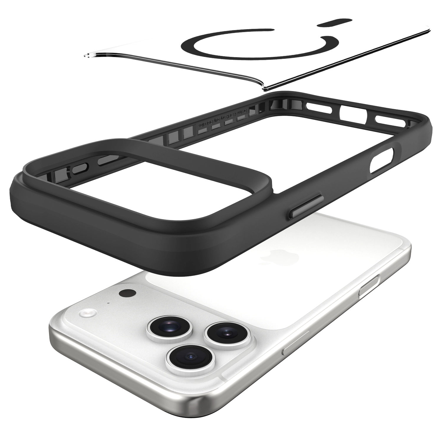 Buddi Hybrid iPhone 17 Pro Max Hoesje MagSafe Back Cover Transparant Zwart afbeelding 11