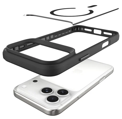 Buddi Hybrid iPhone 17 Pro Max Hoesje MagSafe Back Cover Transparant Zwart afbeelding 11