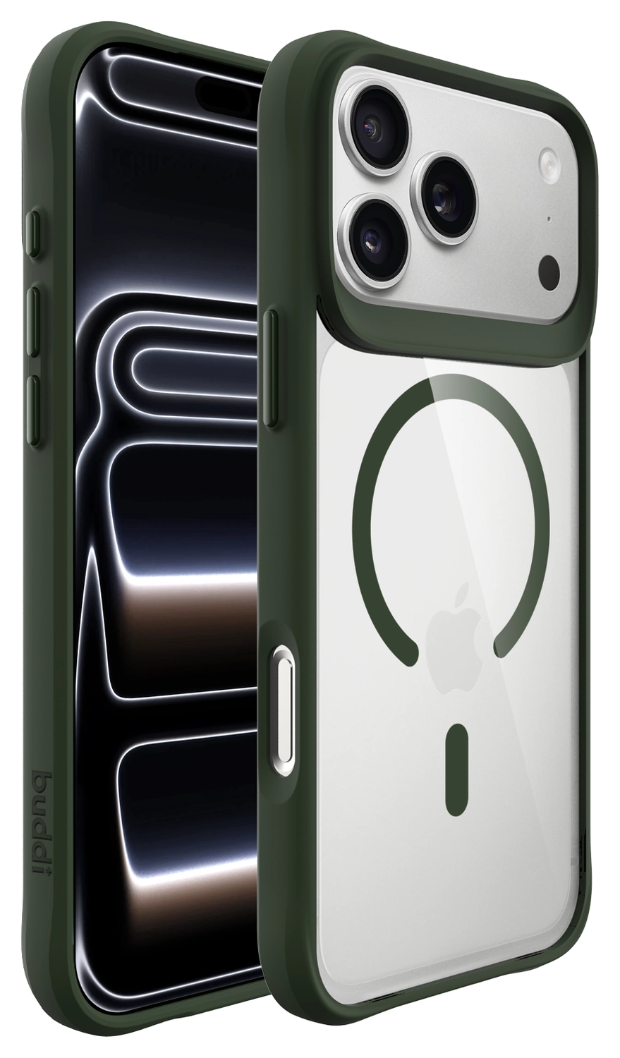 Buddi Hybrid iPhone 17 Pro Max Hoesje MagSafe Back Cover Transparant Groen afbeelding 9