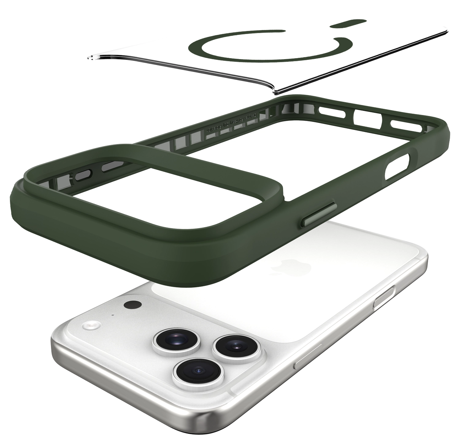 Buddi Hybrid iPhone 17 Pro Max Hoesje MagSafe Back Cover Transparant Groen afbeelding 11