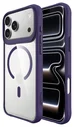 Buddi Hybrid iPhone 17 Pro Max Hoesje MagSafe Back Cover Transparant Paars