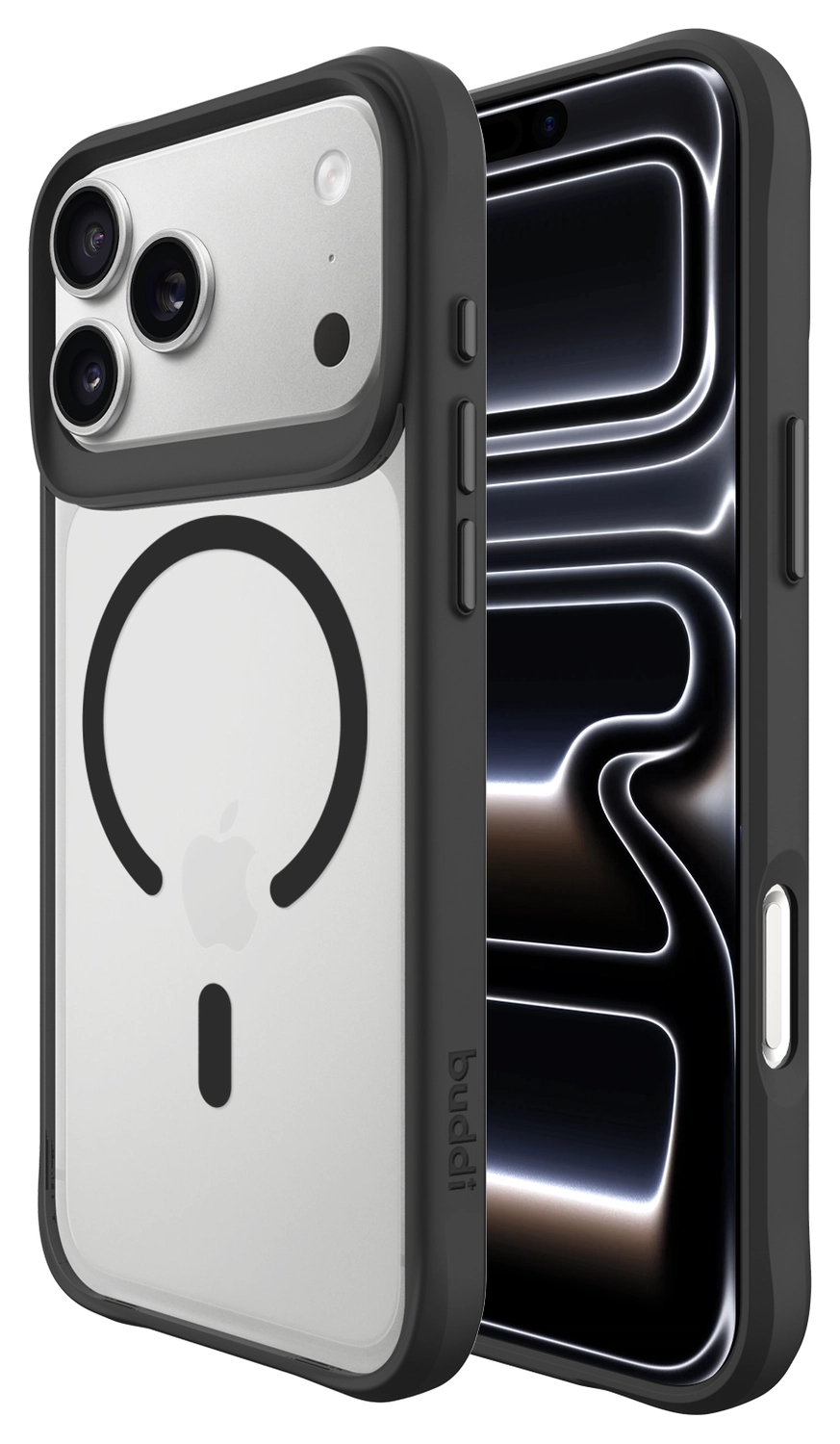 Buddi Hybrid iPhone 17 Pro Max Hoesje MagSafe Back Cover Matte Zwart afbeelding 1