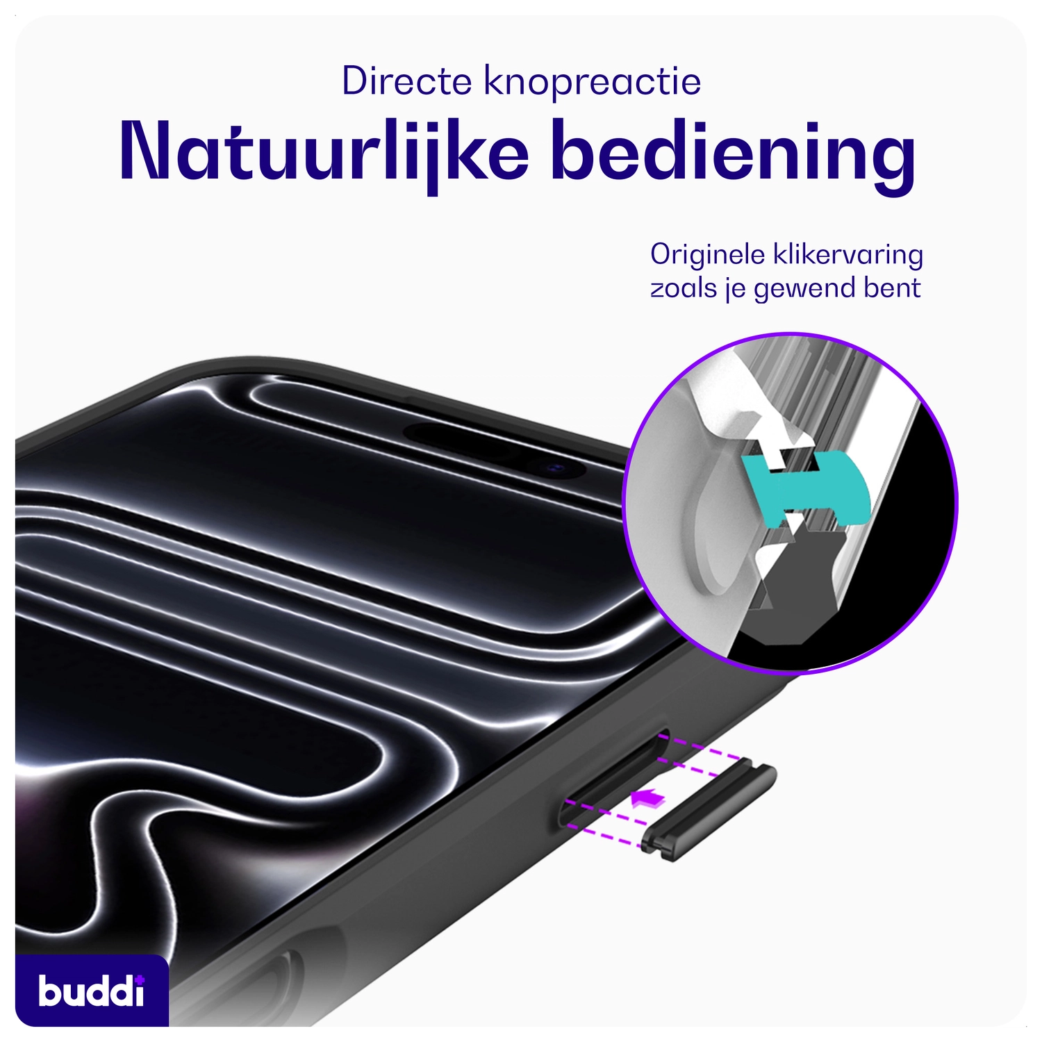Buddi Hybrid iPhone 17 Pro Max Hoesje MagSafe Back Cover Matte Zwart afbeelding 6