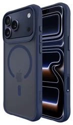 Buddi Hybrid iPhone 17 Pro Max Hoesje MagSafe Back Cover Matte Blauw afbeelding