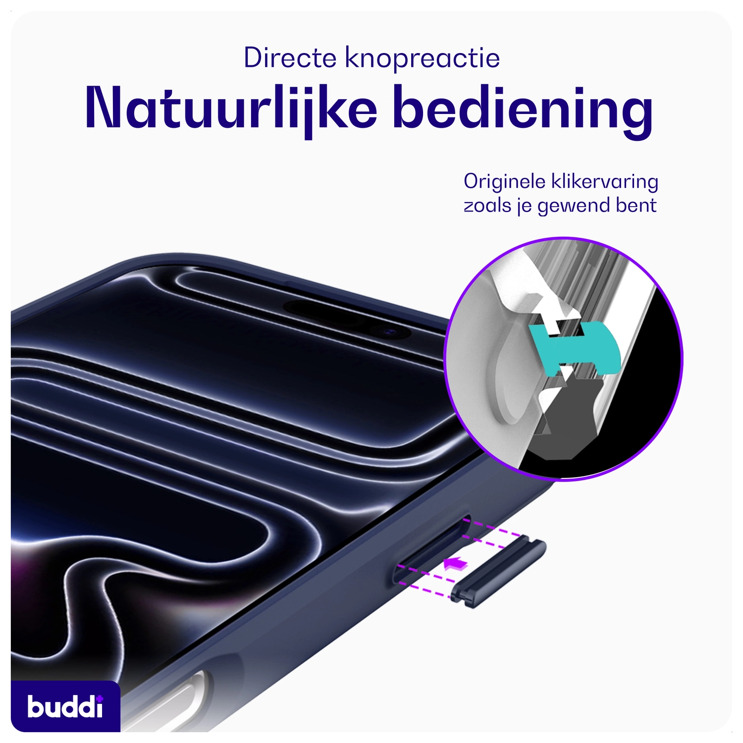 Buddi Hybrid iPhone 17 Pro Max Hoesje MagSafe Back Cover Matte Blauw afbeelding 5