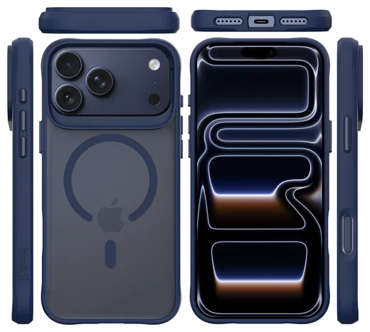 Buddi Hybrid iPhone 17 Pro Max Hoesje MagSafe Back Cover Matte Blauw afbeelding 9
