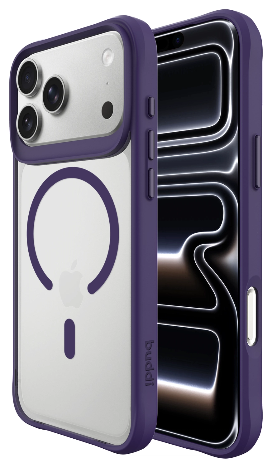 Buddi Hybrid iPhone 17 Pro Max Hoesje MagSafe Back Cover Matte Paars afbeelding 1
