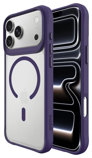 Buddi Hybrid iPhone 17 Pro Max Hoesje MagSafe Back Cover Matte Paars afbeelding 1