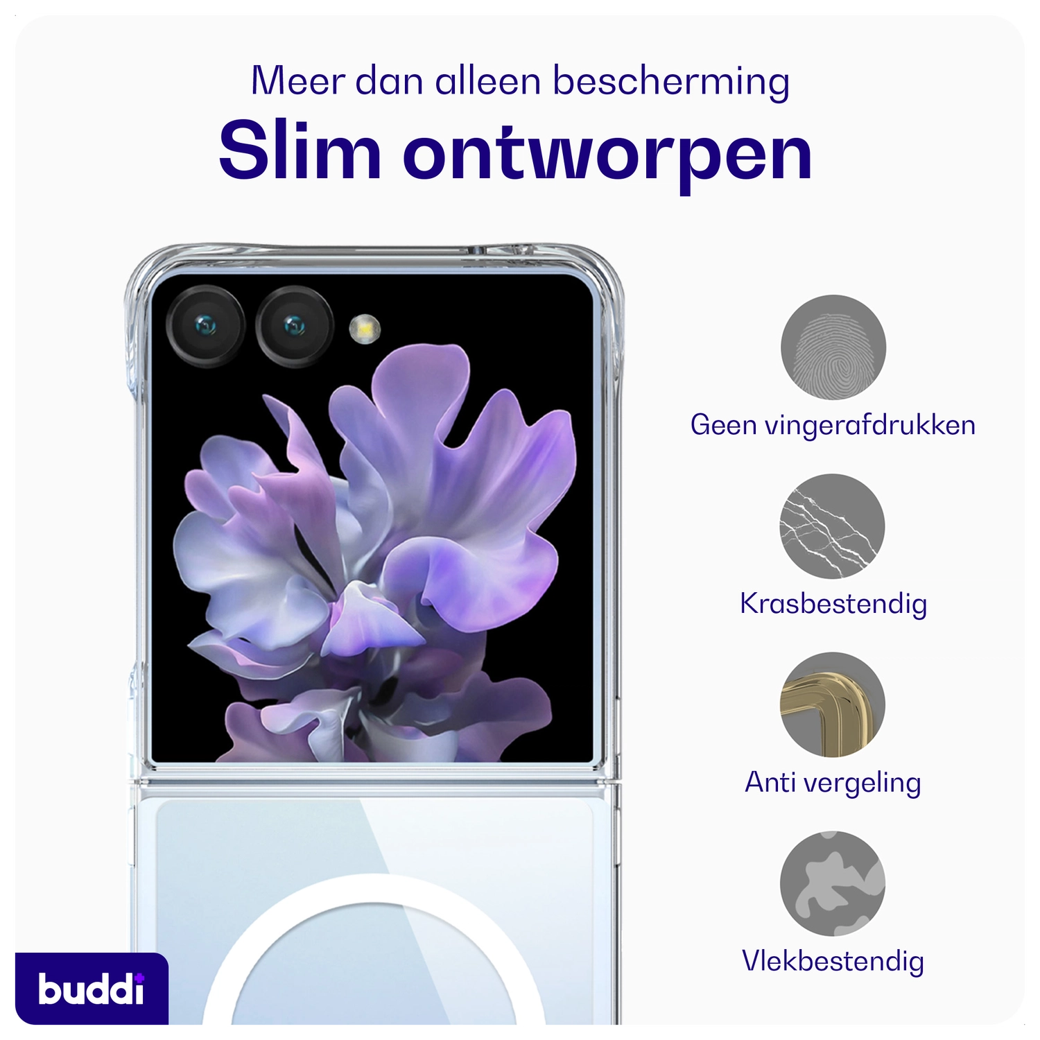 Buddi Core Samsung Galaxy Z Flip 7 Hoesje MagSafe Back Cover Transparant afbeelding 6