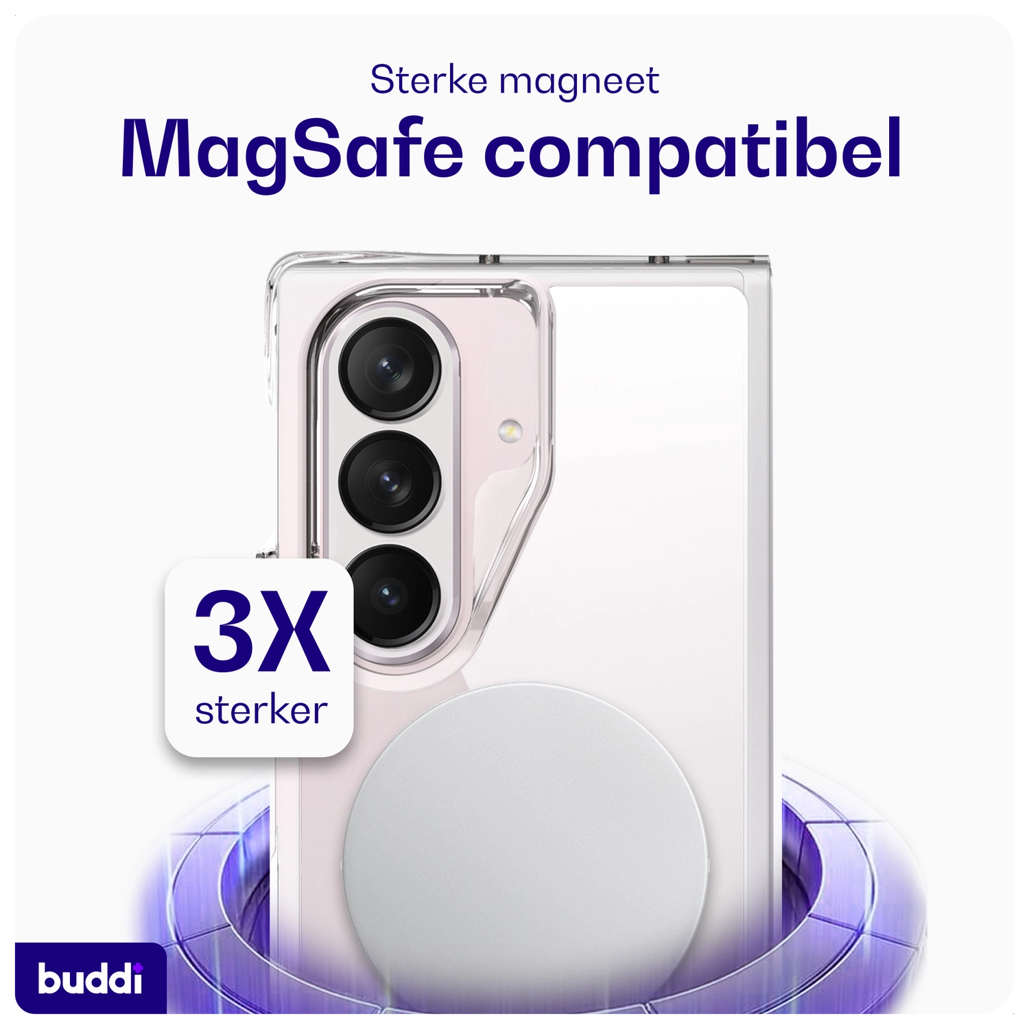 Buddi Core Samsung Galaxy Z Fold 7 Hoesje MagSafe Back Cover Transparant afbeelding 2