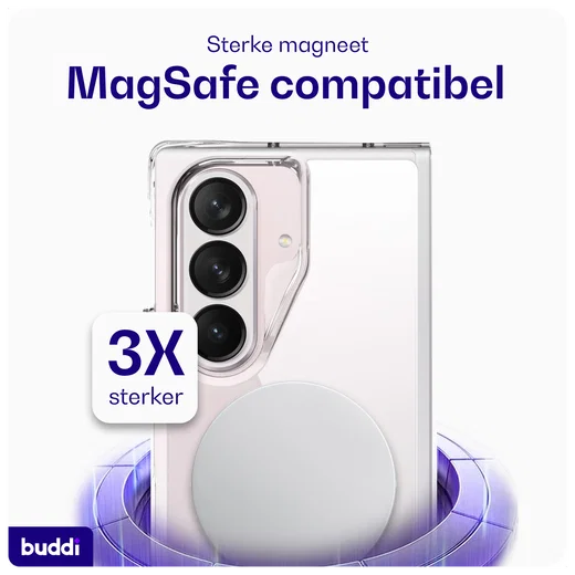 Buddi Core Samsung Galaxy Z Fold 7 Hoesje MagSafe Back Cover Transparant afbeelding 2