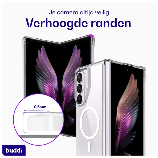 Buddi Core Samsung Galaxy Z Fold 7 Hoesje MagSafe Back Cover Transparant afbeelding 3