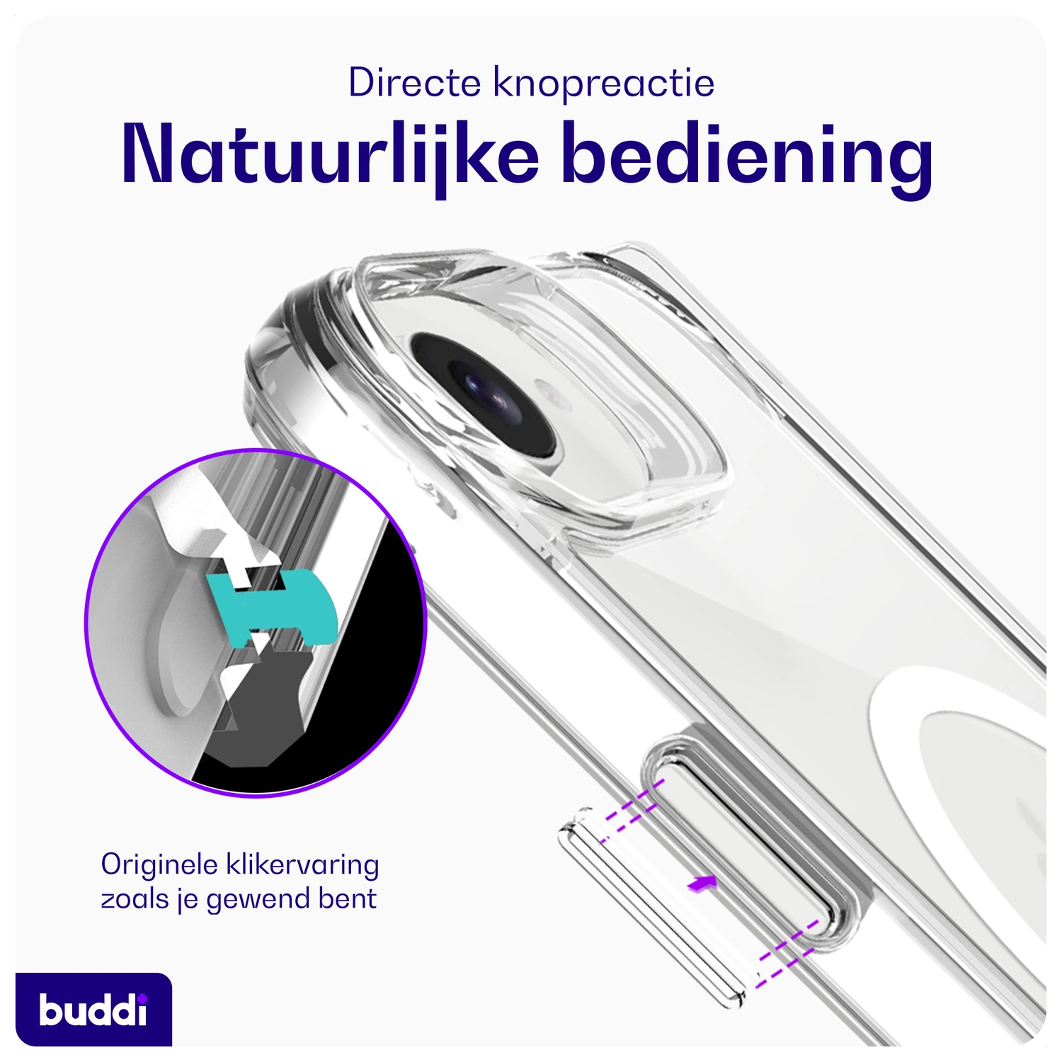 Buddi Core Apple iPhone 16e Hoesje MagSafe Back Cover Transparant afbeelding 4