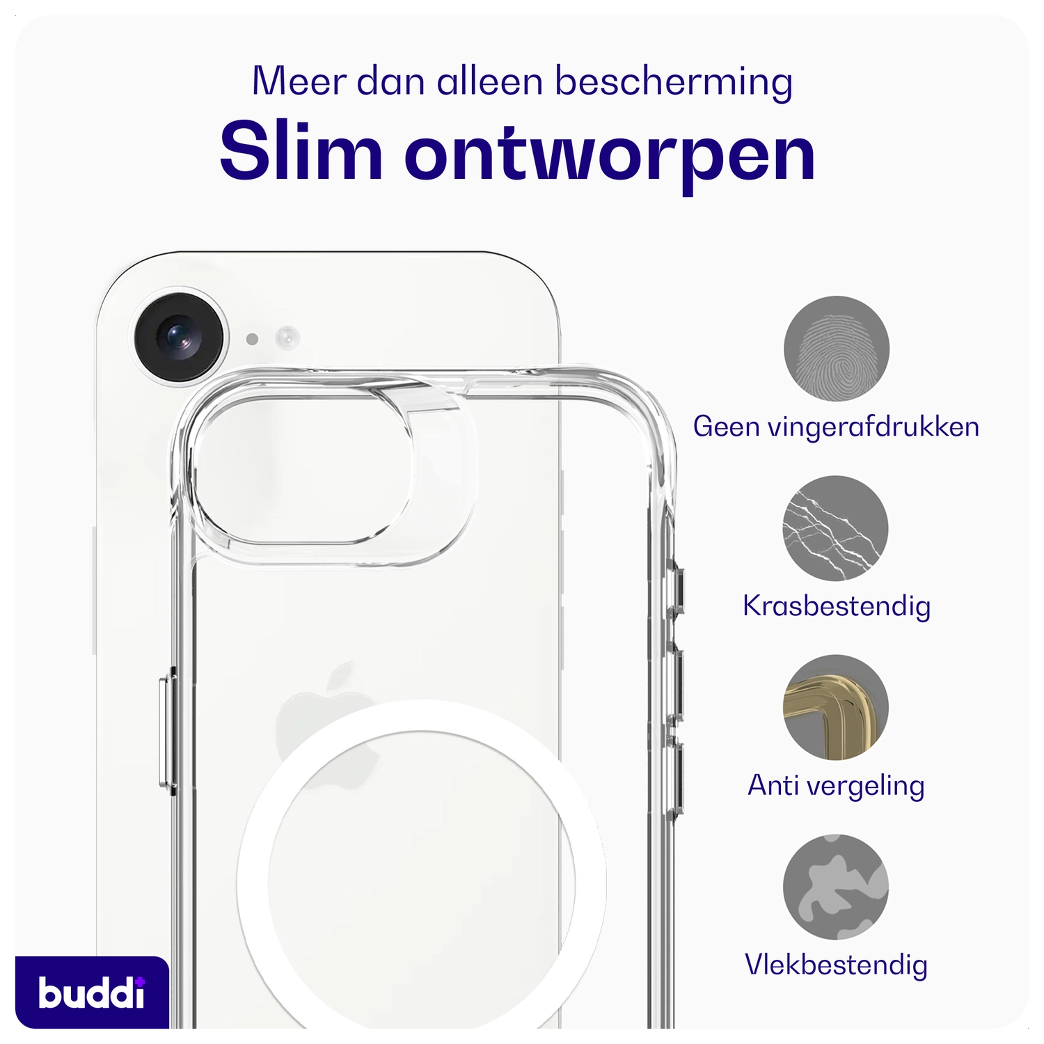 Buddi Core Apple iPhone 16e Hoesje MagSafe Back Cover Transparant afbeelding 5