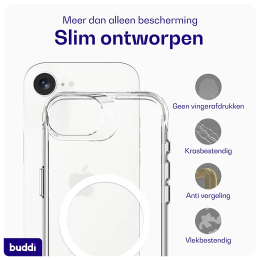Buddi Core Apple iPhone 16e Hoesje MagSafe Back Cover Transparant afbeelding 5