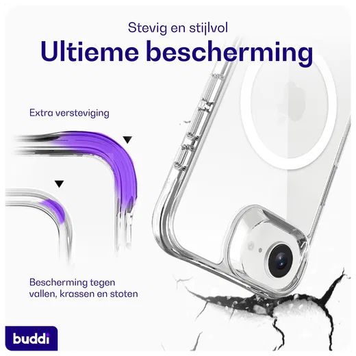 Buddi Core Apple iPhone 16e Hoesje MagSafe Back Cover Transparant afbeelding 7