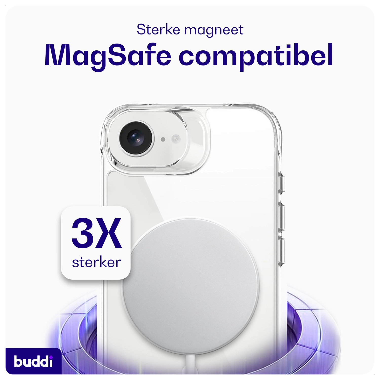 Buddi Core Apple iPhone 16e Hoesje MagSafe Back Cover Transparant afbeelding 8