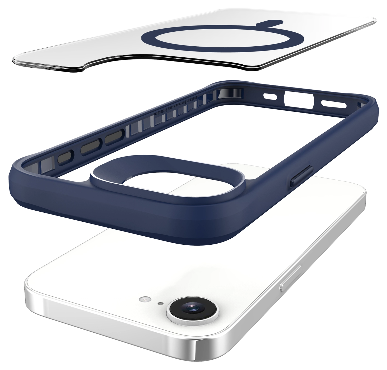 Buddi Hybrid Apple iPhone 17e / 16e Hoesje MagSafe Back Cover Transparant Blauw afbeelding 11