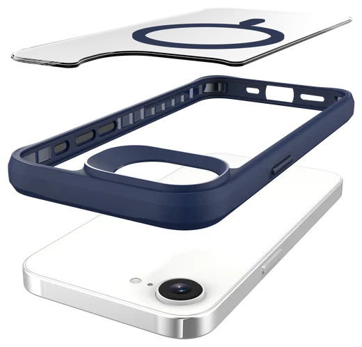 Buddi Hybrid Apple iPhone 17e / 16e Hoesje MagSafe Back Cover Transparant Blauw afbeelding 11