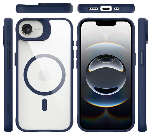 Buddi Hybrid Apple iPhone 17e / 16e Hoesje MagSafe Back Cover Transparant Blauw afbeelding 10