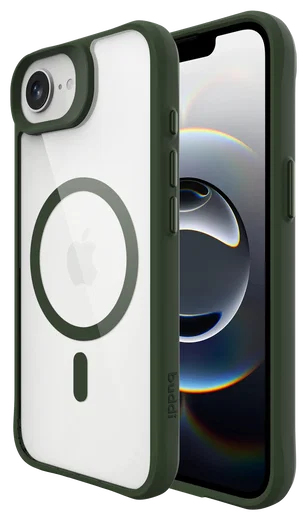 Buddi Hybrid Apple iPhone 17e / 16e Hoesje MagSafe Back Cover Transparant Groen afbeelding 1