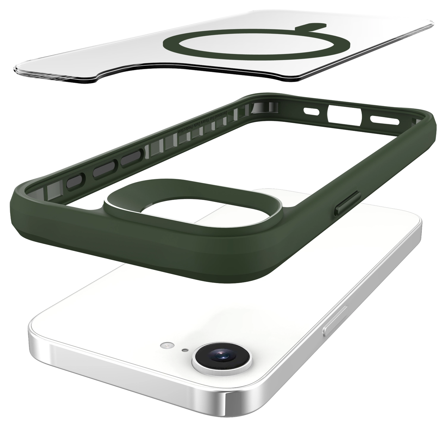 Buddi Hybrid Apple iPhone 17e / 16e Hoesje MagSafe Back Cover Transparant Groen afbeelding 11