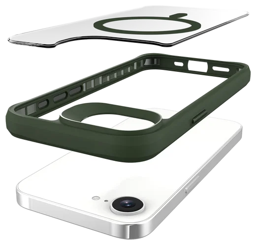 Buddi Hybrid Apple iPhone 17e / 16e Hoesje MagSafe Back Cover Transparant Groen afbeelding 11