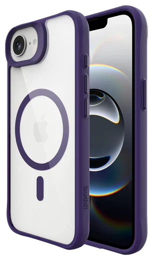 Buddi Hybrid Apple iPhone 17e / 16e Hoesje MagSafe Back Cover Transparant Paars afbeelding 1
