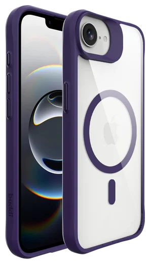 Buddi Hybrid Apple iPhone 17e / 16e Hoesje MagSafe Back Cover Transparant Paars afbeelding 9