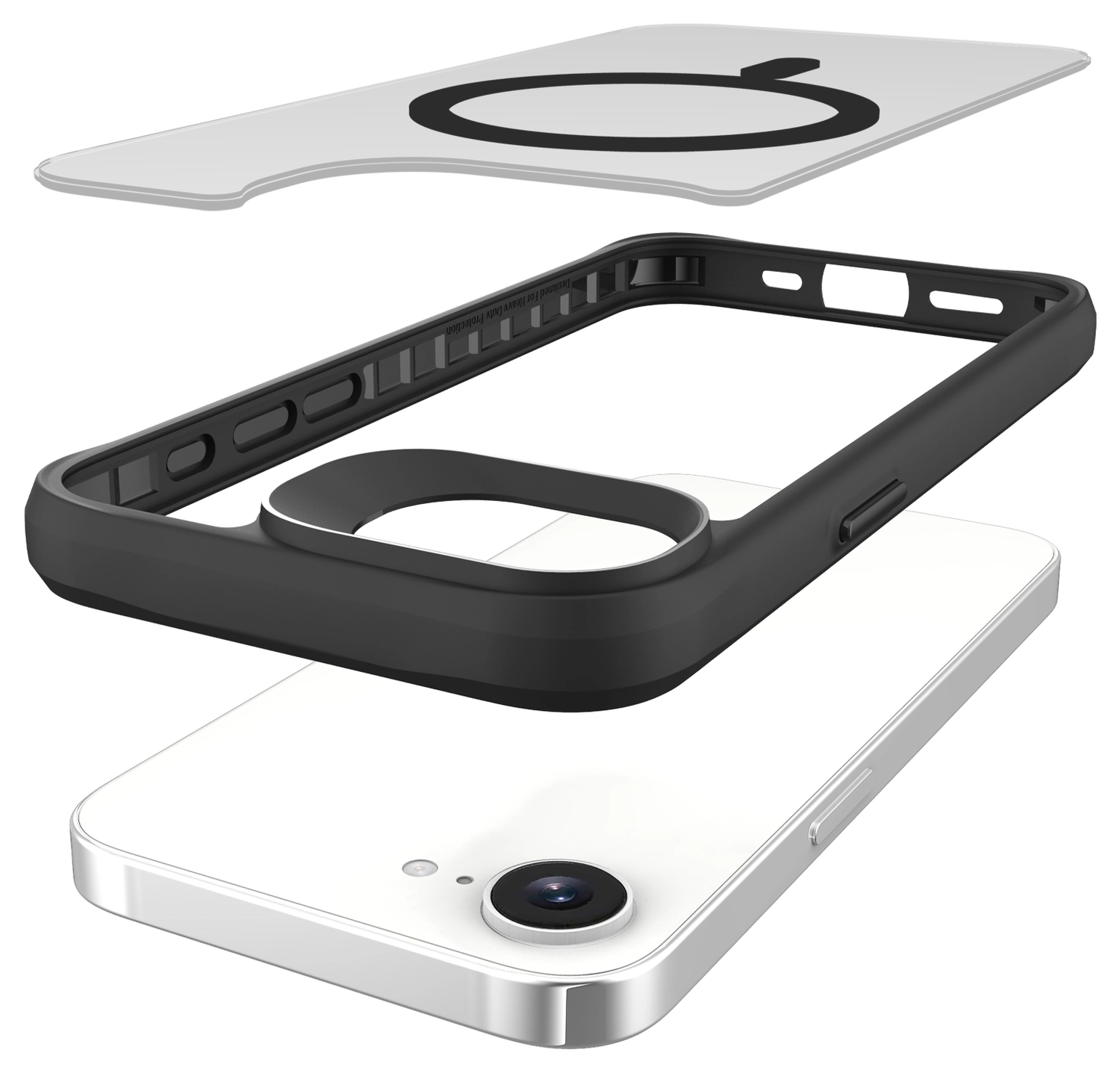 Buddi Hybrid Apple iPhone 17e / 16e Hoesje MagSafe Back Cover Matte Zwart afbeelding 11