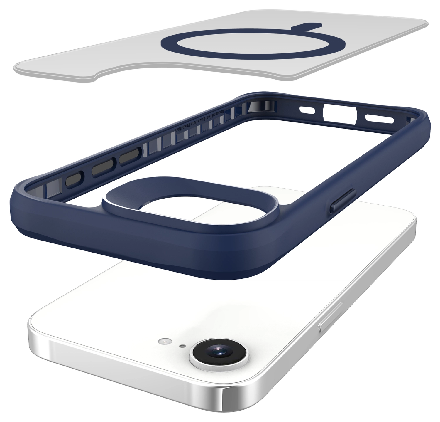 Buddi Hybrid Apple iPhone 17e / 16e Hoesje MagSafe Back Cover Matte Blauw afbeelding 11