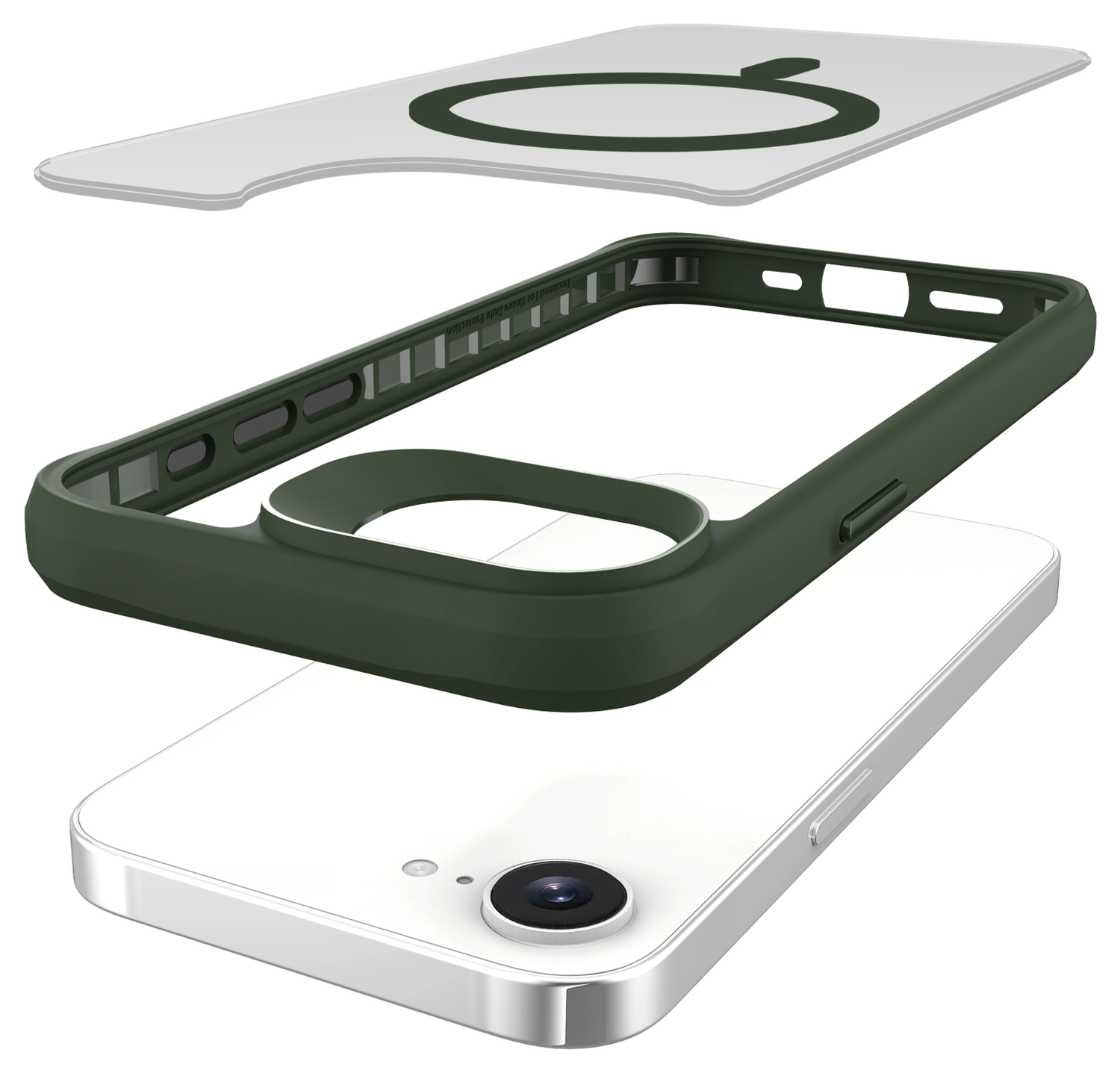 Buddi Hybrid Apple iPhone 17e / 16e Hoesje MagSafe Back Cover Matte Groen afbeelding 11