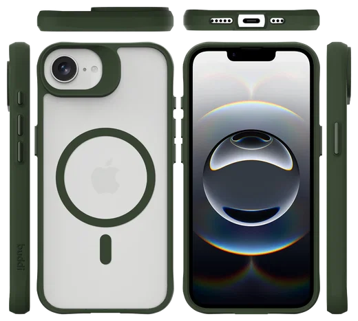 Buddi Hybrid Apple iPhone 17e / 16e Hoesje MagSafe Back Cover Matte Groen afbeelding 10
