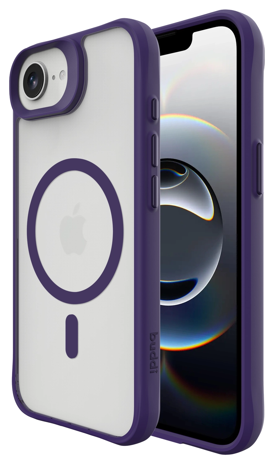 Buddi Hybrid Apple iPhone 17e / 16e Hoesje MagSafe Back Cover Matte Paars afbeelding 1