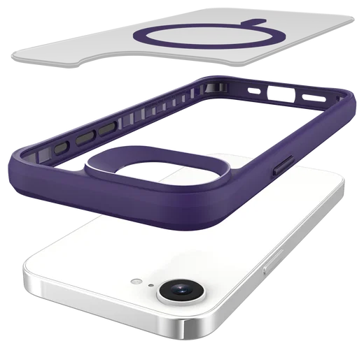 Buddi Hybrid Apple iPhone 17e / 16e Hoesje MagSafe Back Cover Matte Paars afbeelding 11