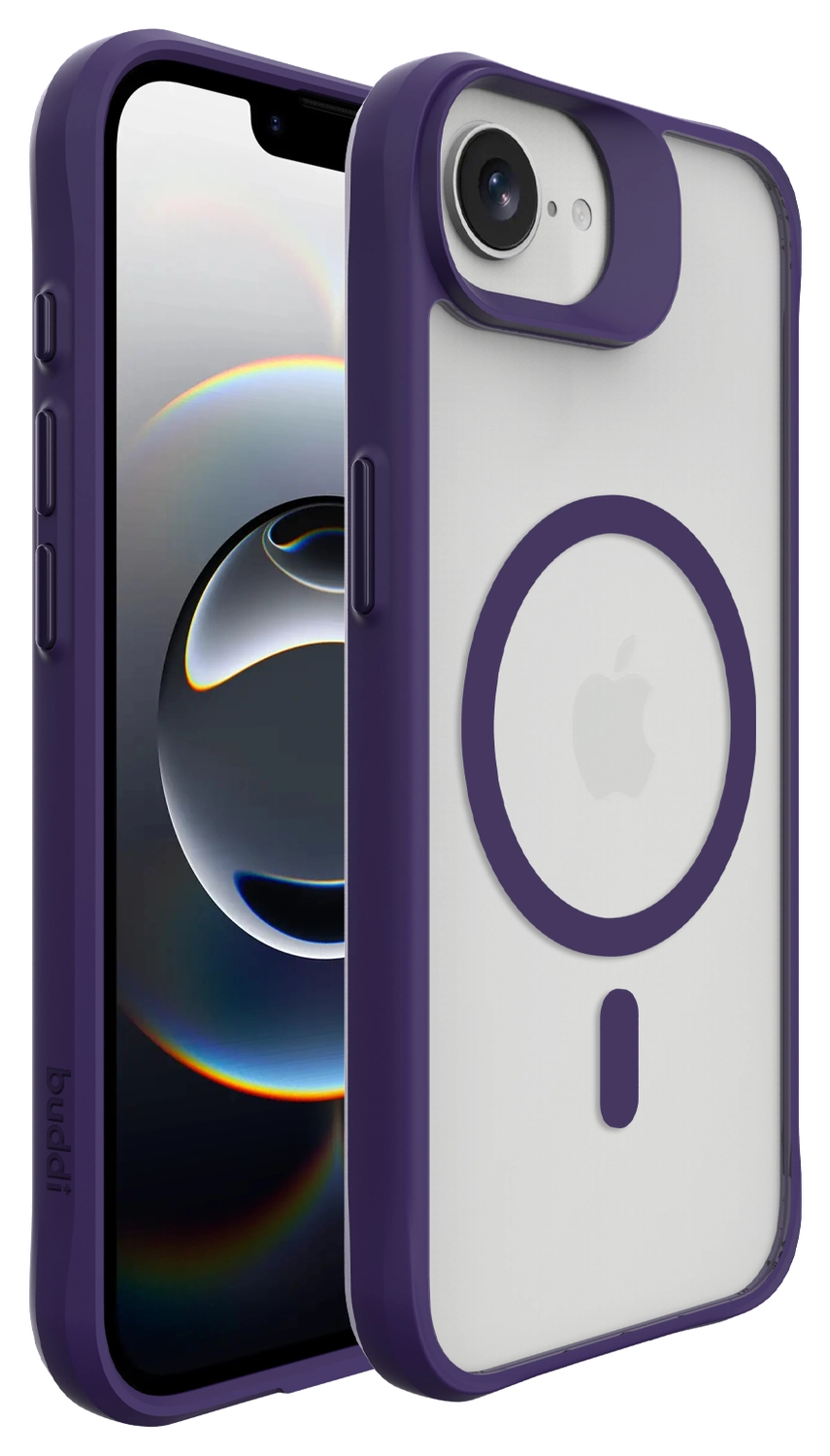 Buddi Hybrid Apple iPhone 17e / 16e Hoesje MagSafe Back Cover Matte Paars afbeelding 9